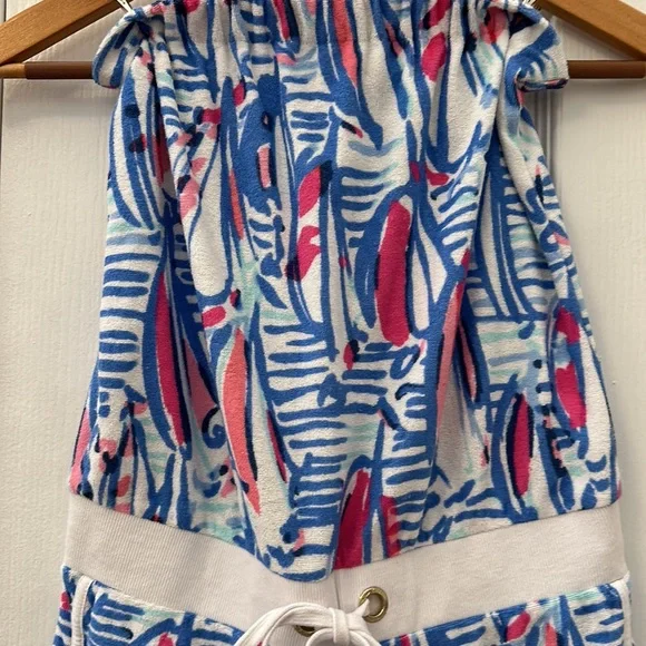 Lilly Pulitzer Dixon Terrycloth Romper Red, Right, Return XS - Picture 2 of 8